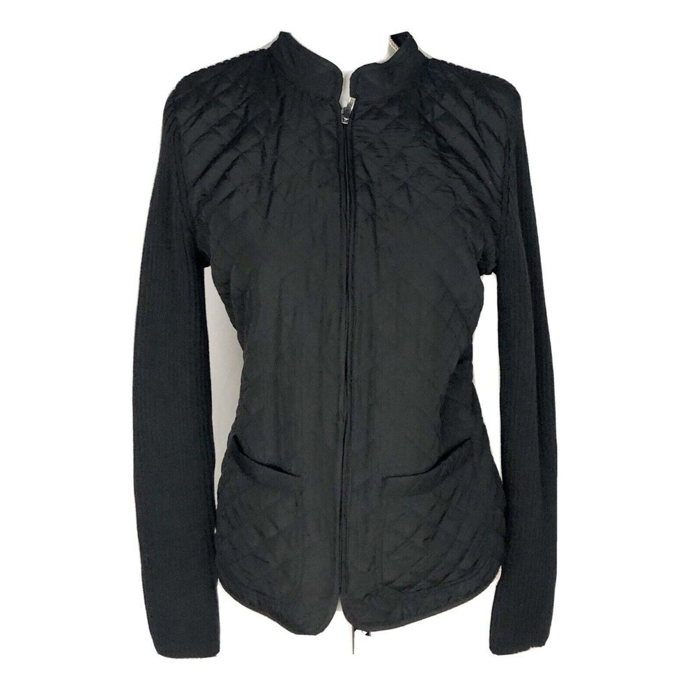 Croft Barrow Black Jacket Womens Size S Full Zip Up / Pockets